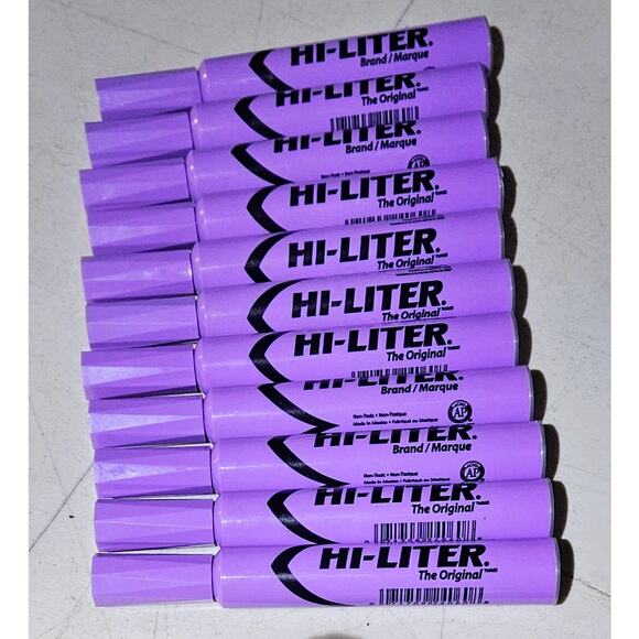 LOT 11 Avery Hi-Liter Desk Style Highlighter Fluorescent Purple Nontoxic 24060 - Picture 1 of 4